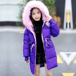 花样童依儿童棉服冬装新款韩版女童棉衣外套中长款大童加厚棉袄