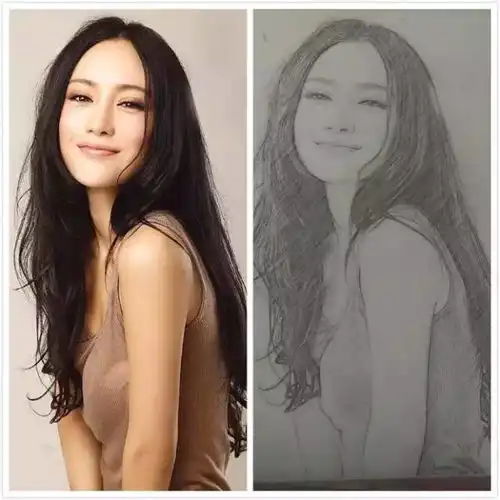 ps撩妹技能,把你女神的照片变成素描铅笔画