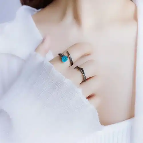 抖音多热款紧箍咒情侣戒指一对荆棘男女戒指韩国学生简约开口戒指