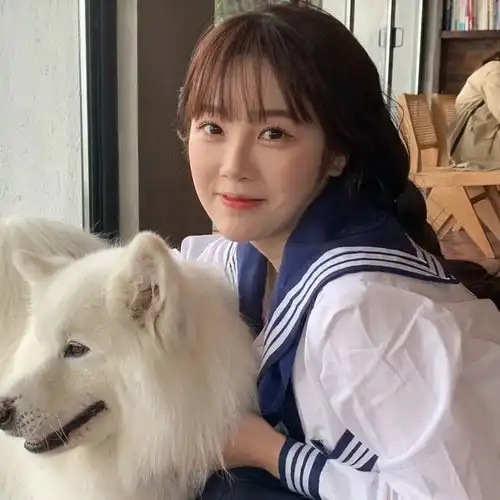 女生头像少女与宠物