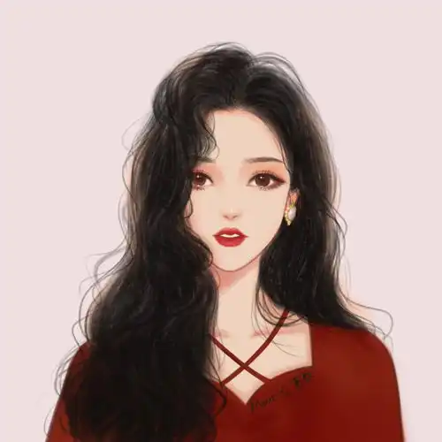 插画头像女生简约气质军