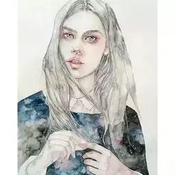 森女头像文艺范手绘中间