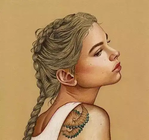 爱纹身也爱花朵的她,笔下的插画女孩酷帅青春又叛逆