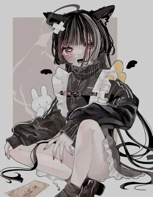 粉色系糖果一样二次元甜蜜动漫少女画风敲可爱的