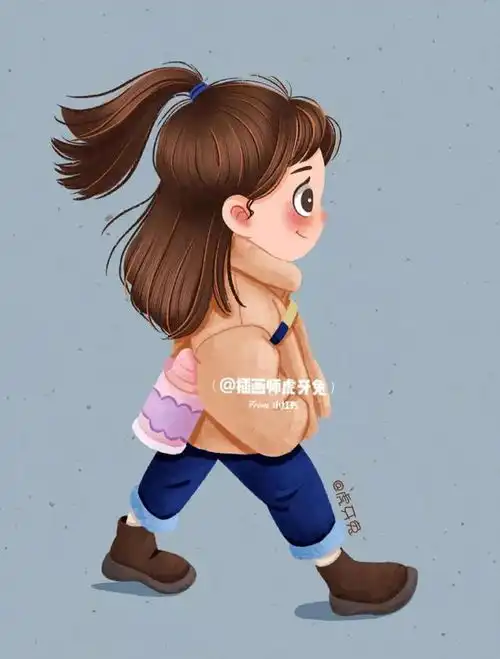 插画可爱的大眼睛小女孩儿