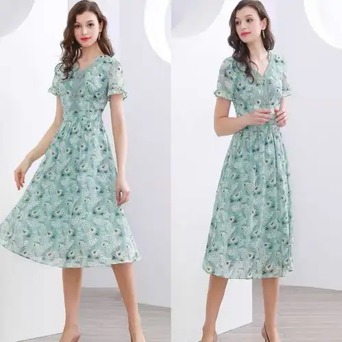 仙气飘飘很清爽,在浪漫的夏日里,就要穿优雅气质的雪纺连衣裙