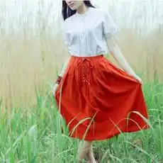 2014年新款日系森女文艺范复古百搭纯色抽绳堆糖,美好生活研究所