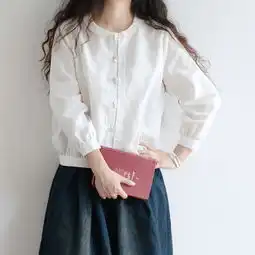 鱼岛主人自制白色木棉春装大码女装棉麻衬衫堆糖,美图壁纸兴趣社区