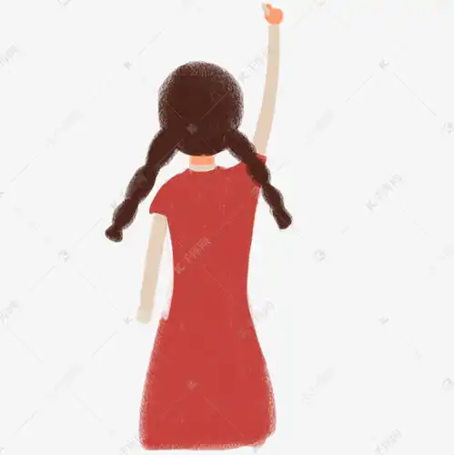 卡通红裙子女人背影免抠图素材图片免费下载千库网
