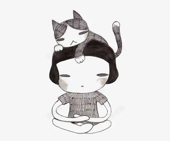 女孩头上顶着一只猫页面网页平面电商创意素材宠物猫素材
