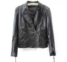 zara官网同步气质修身百搭四拉链翻领pu机车女皮衣外套秋冬新款