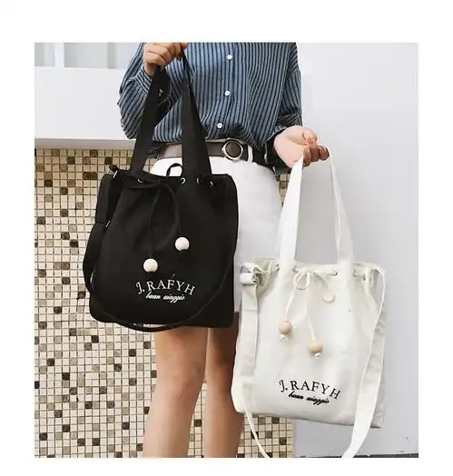 帆布包包女百搭时尚韩版ins大容量单肩斜挎手提包学生港风补习袋