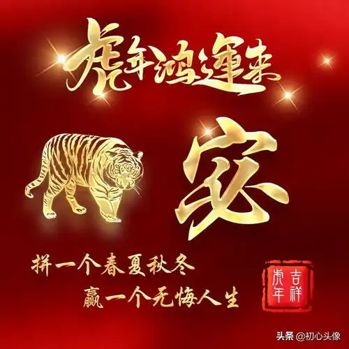 2022虎年姓氏头像拼一个春夏秋冬,赢一个无悔人生