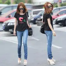 2013夏装新款女士显瘦中腰时尚女式牛仔裤女装小脚铅笔裤女牛仔裤