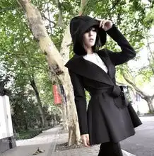 新款女装秋冬款简约大方韩版连帽休闲帅气风衣外套