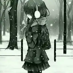 求qq头像,女生侧面黑白孤独