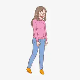 冬季冬日粉毛衣女青年卡通手绘图片素材其他格式下载动漫人物大全