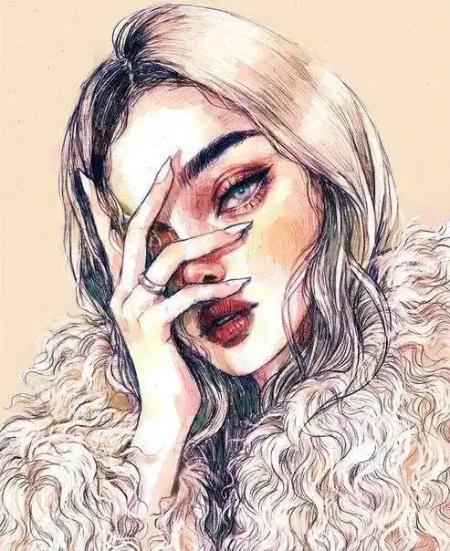 个性女孩的插画,超适合做头像