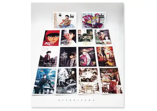 周杰伦14张卡通专辑封面x拇指光盘