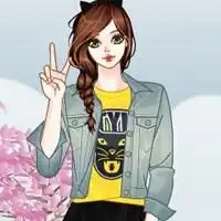 微信女生头像卡通可爱简约行花街