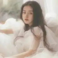 油画棒头像女生仙气绿色