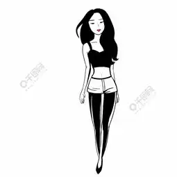 手绘时尚黑白美女图片模板免费下载psd格式2000像素编号11369412千图网
