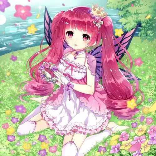 女孩子的可爱美丽与翅膀的组合在一起