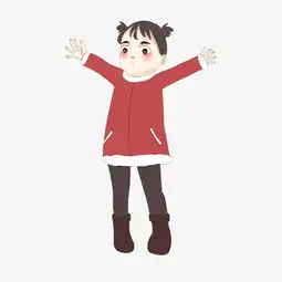 春节红色手绘女孩卡通人物png免抠图片素材其他格式下载动漫人物大全