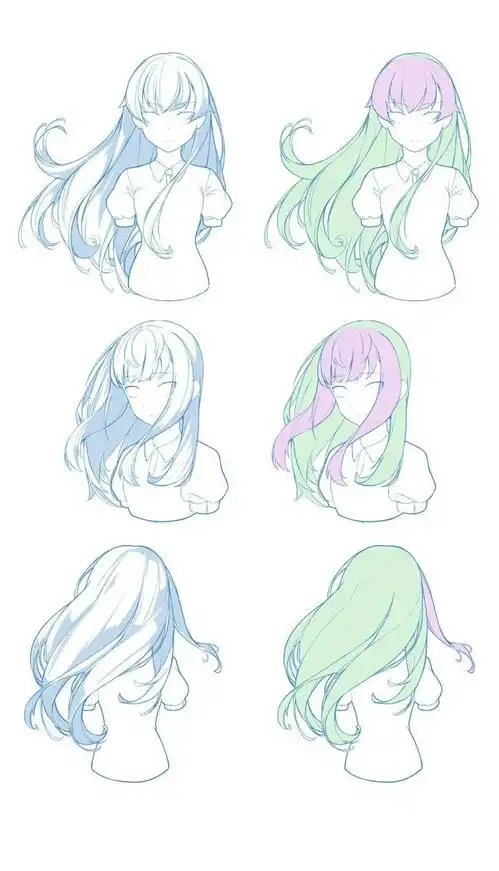 插画教程女生长头发绘制教程