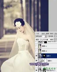 ps调色教程给暗调美女婚纱写真照调出个性的效果8