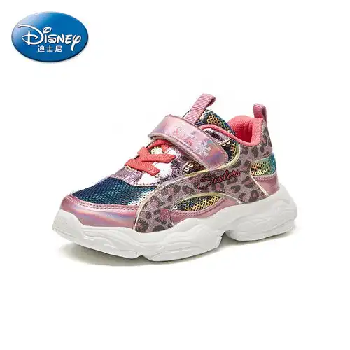 disney迪士尼冰雪奇缘系列女童鞋子老爹鞋亮面轻便幼儿园儿童鞋子