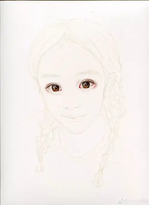彩铅步骤临摹画个大眼睛小姑娘