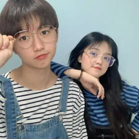 可爱清新真人情头一男一女同一对的