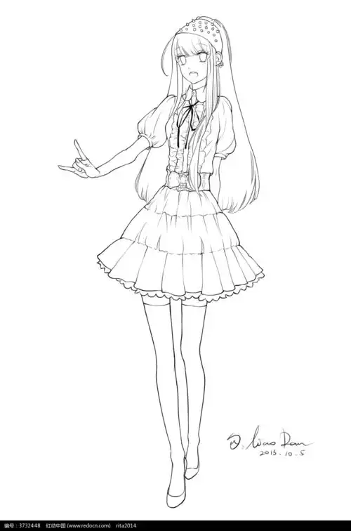 摆poss的卡通女孩