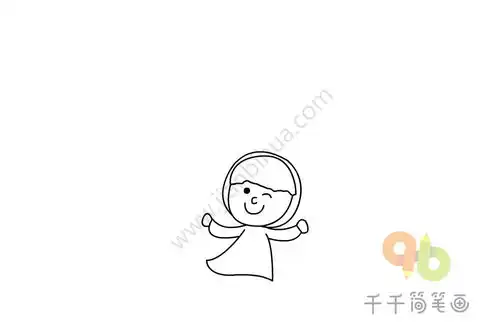 可爱的小女孩荡秋千人物简笔画大全