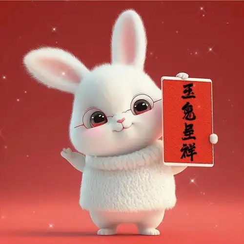 爆可爱的红红火火兔年3d兔子头像