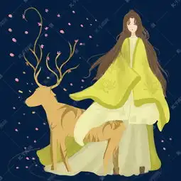 中国风女子和鹿免抠图素材图片免费下载千库网