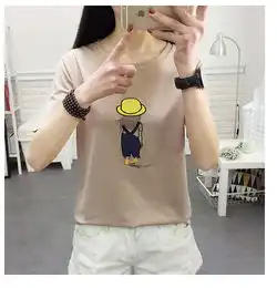 夏季短袖t恤女学生韩版宽松显瘦卡通绣花百搭女潮nc799