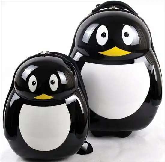 憨憨可爱儿童卡通黑色小企鹅拉杆箱购买即送小企鹅儿童书包cq637716