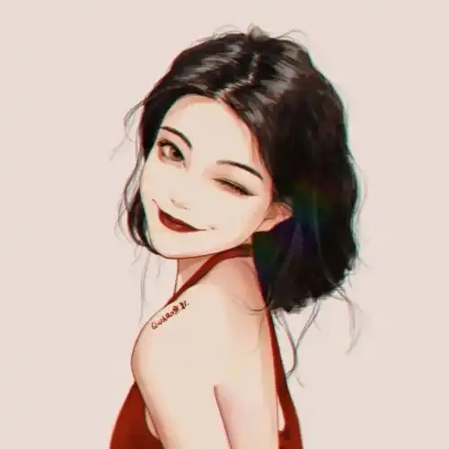 手绘黑白头像女民国女子