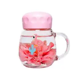玻璃水杯便携透明创意女韩版学生水瓶随手杯子可爱清新茶杯