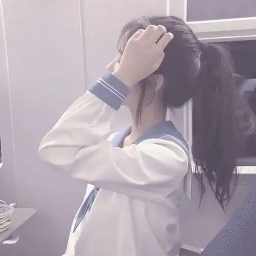 头像不露脸女头像马尾女孩系列
