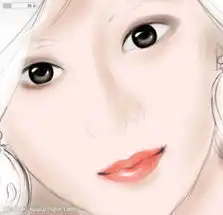 ps鼠绘简单的时尚美女头像