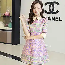 臣韵2014秋装新款连衣裙女秋翻领复古宫廷气质名媛修身高腰打底裙刺绣碎花裙xx1120图片大全邮乐官方网站