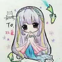 简笔画头像女生ins双鱼
