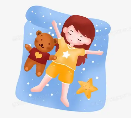 手绘卡通睡觉的女孩子png图片素材下载睡觉png熊猫办公