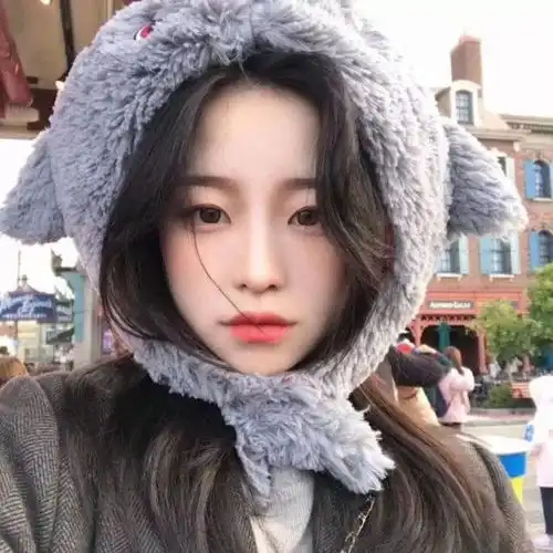 网红女生头像双人报喜