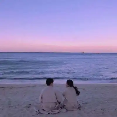 风景情侣头像一左一右唯美一对两张自然风景