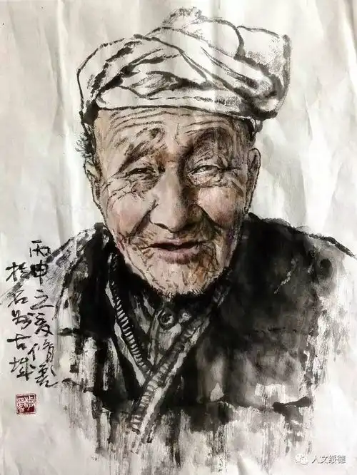 我画笔下的陕北老农
