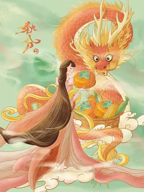 传统二十四节气秋分宣传海报插画设图最新下载至来源处